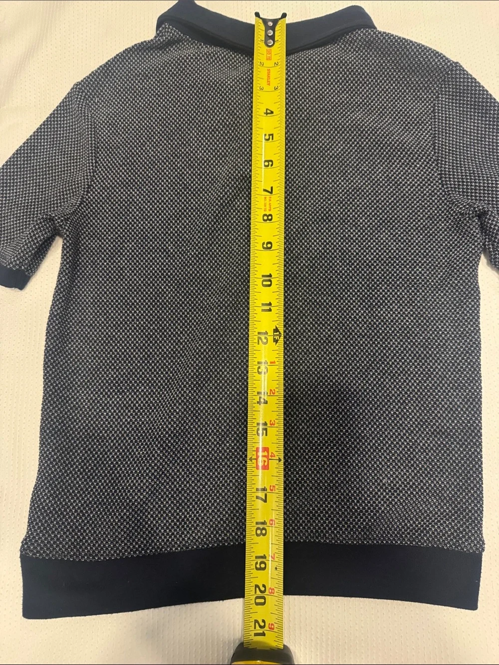 Old Navy Navy & White Short-Sleeve Textured Polo Size 8B